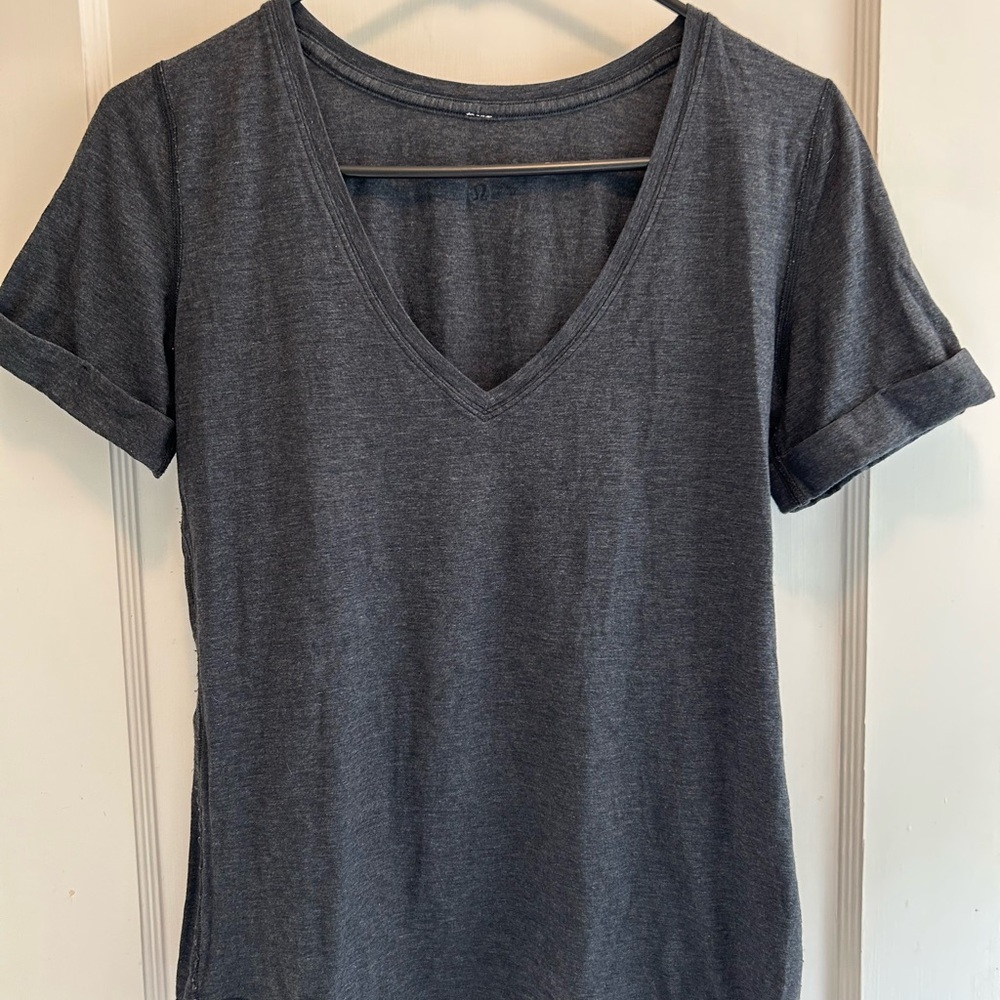lululemon athletica Charcoal V-Neck Tee